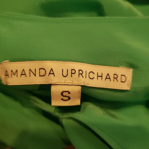 Amanda Uprichard Silk Dress Mint Draped Midi - S - Picture 4 of 5